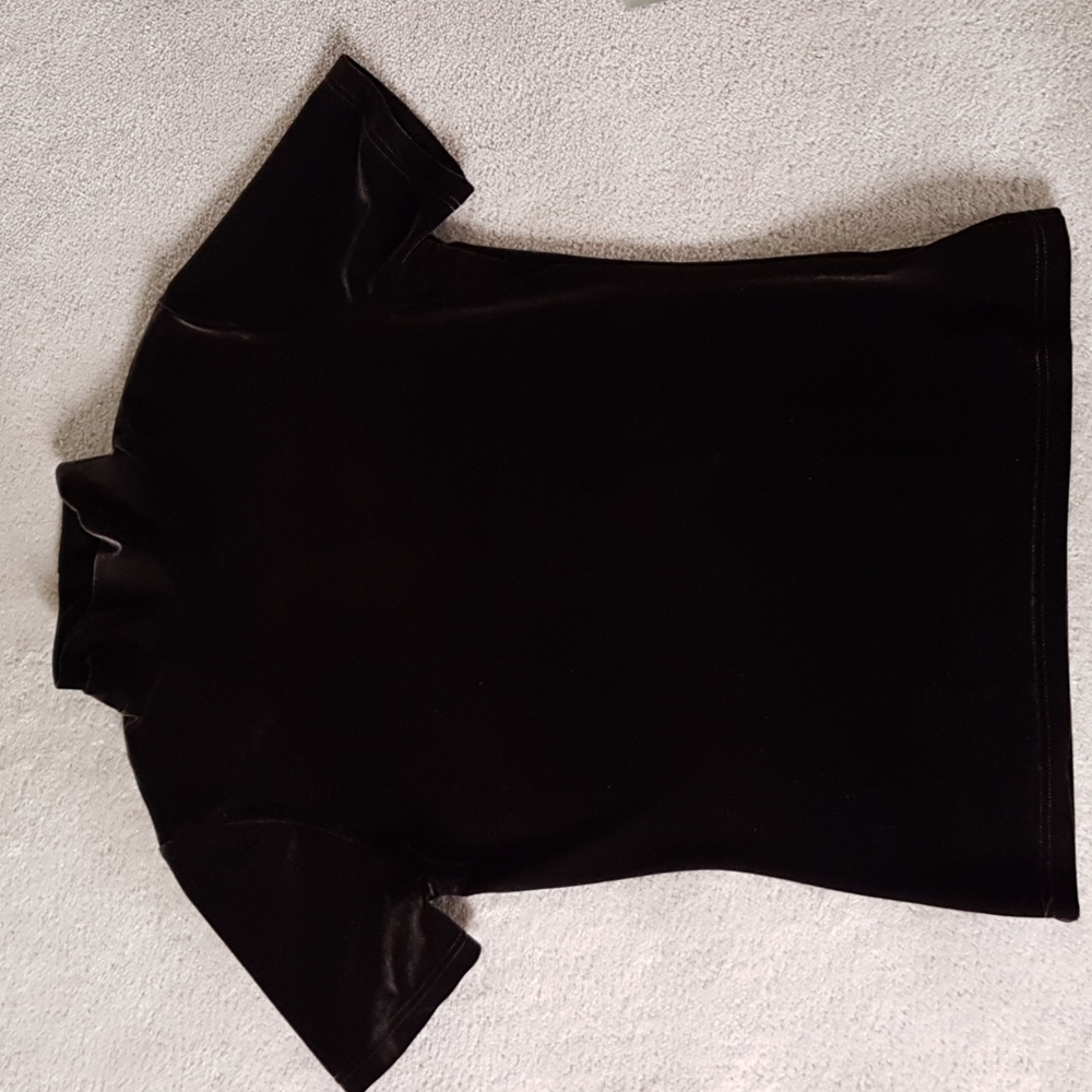 Studio London Brown Velvet Mock Neck T-shirt